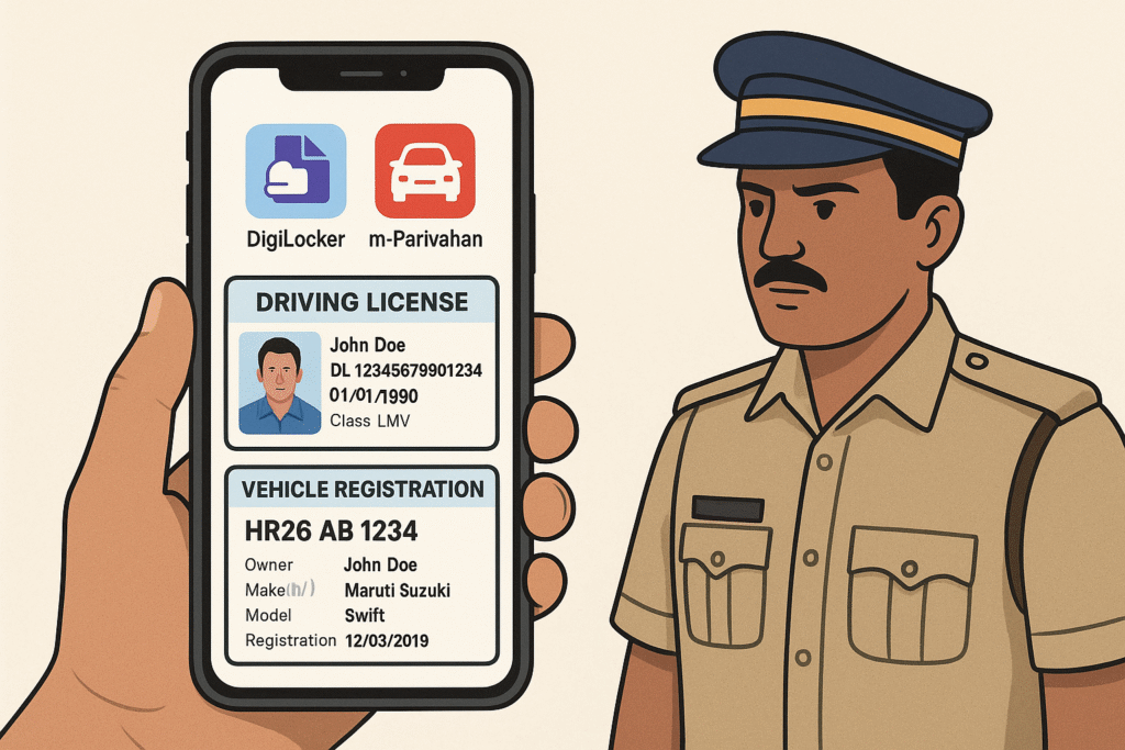 Rajasthan Police Accepts Digital Driving License and RC via DigiLocker, mParivahan App