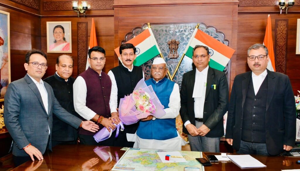 Office bearers of the Rajasthan High Court Bar Association meeting Governor Haribhau Kishanrao Bagde at Raj Bhavan.