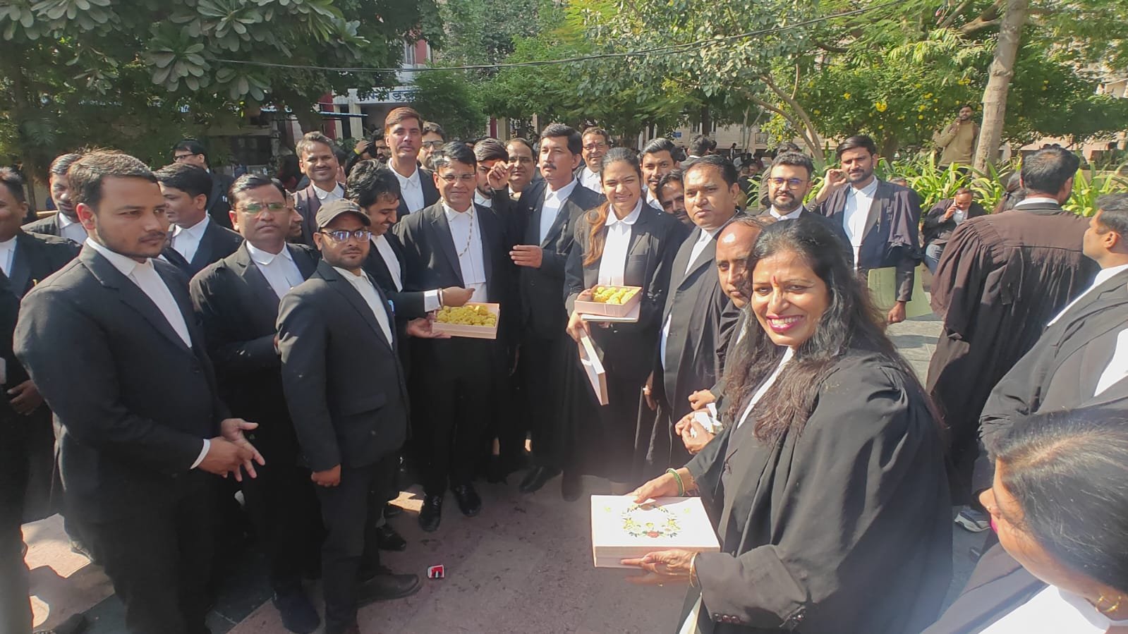 Sweet Distribution at Rajasthan High Court Bar as Newly Elected Executive Celebrates Victory