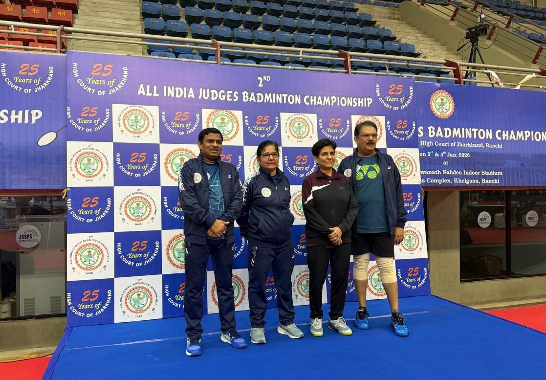 Rajasthan Judges Win Silver Medal in Mixed Doubles at 2nd All India Judges Badminton Championship