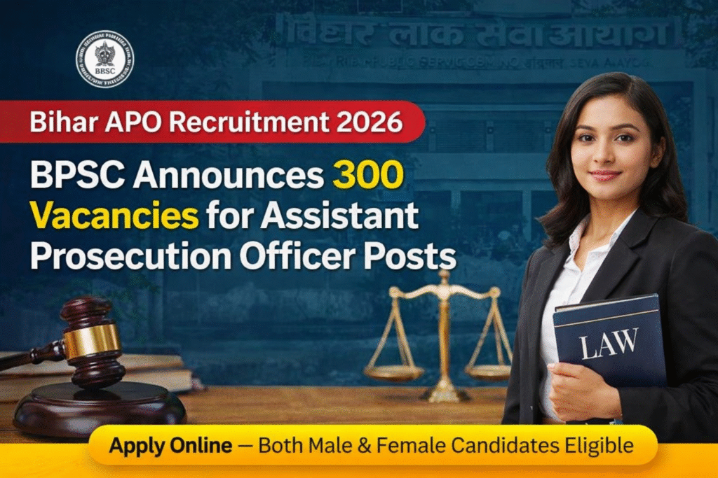Bihar APO Recruitment 2026: BPSC Announces 300 Vacancies for Assistant Prosecution Officer Posts