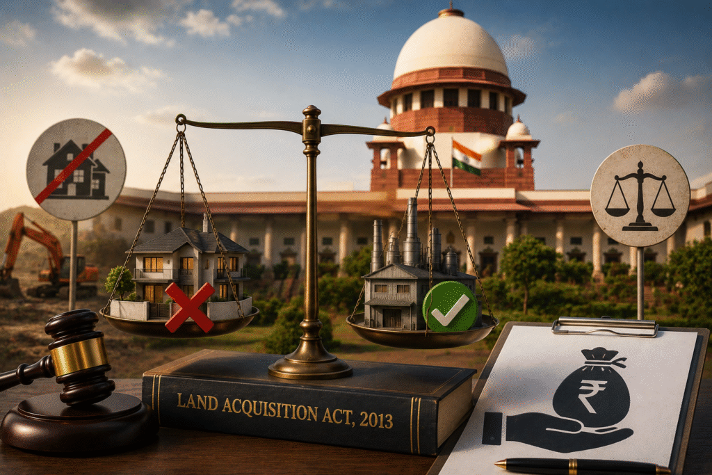 Supreme Court Rules Industrial Land Compensation Cannot Be Based on Residential Plot Rates