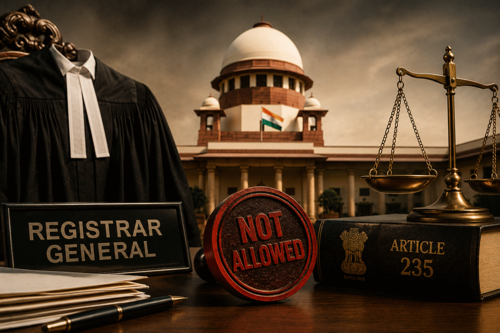 Supreme Court Draws Red Line On Registrar General’s Powers In Judicial Discipline Case