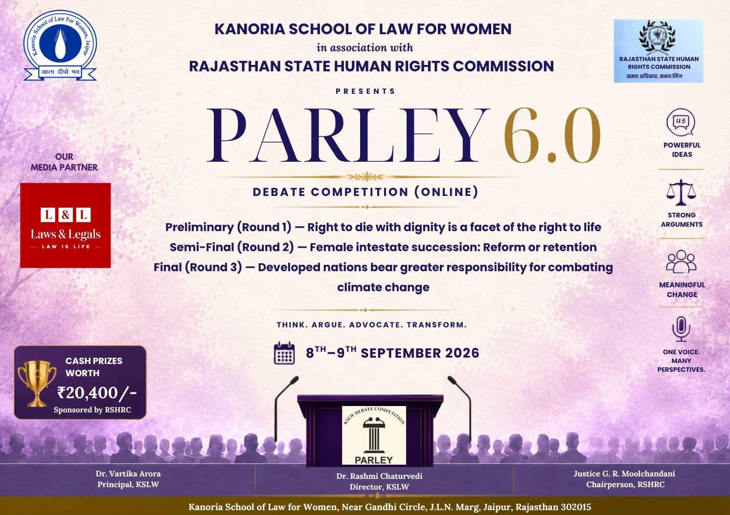 Parley 6.0 Debate Competition 2026 in Jaipur: ₹17,400 Cash Prizes, Register by September 3